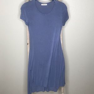 T shirt dress, high slit